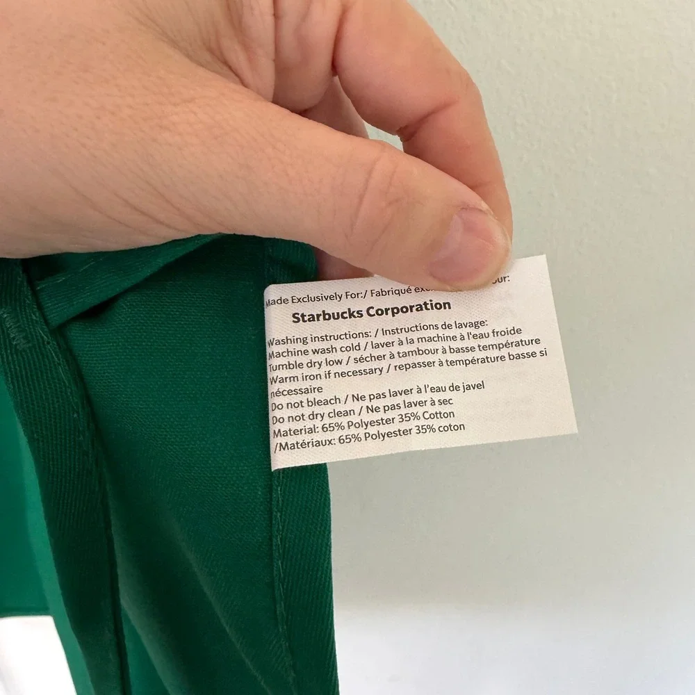 Starbucks Barista Apron Green Embroidered Siren Logo Pockets Adjustable Unisex